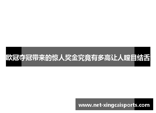 欧冠夺冠带来的惊人奖金究竟有多高让人瞠目结舌